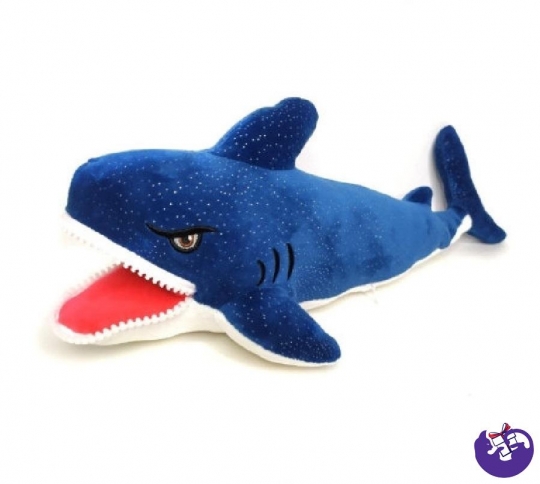 Мягкая игрушка Акула с блестками с замком 65 см