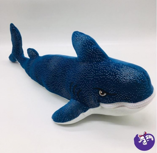 Мягкая игрушка Акула с блестками с замком 65 см