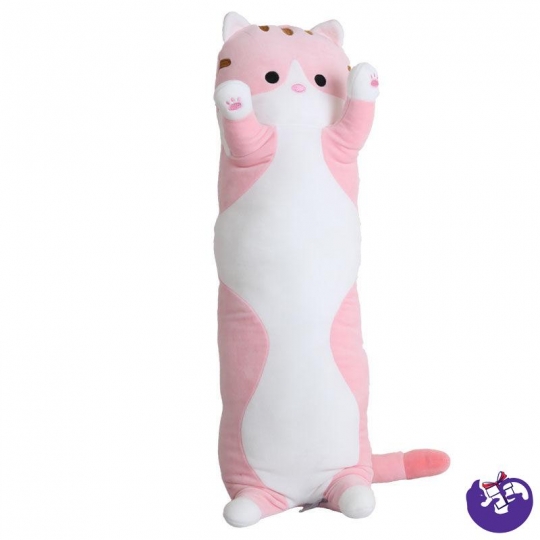 Игрушка мягкая - подушка Кот обнимашка 70 см (розовый)