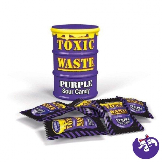 Леденцы Токсик Toxic waste Purple Sour Candy (фиолетовая) 42г 1/12