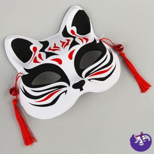 Карнавальная маска «Кицунэ», цвет чёрно-красный  9900756